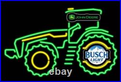 John Deere Farm Tractor Busch Light Beer LED Neon Light Lamp Sign With Dimmer John Deere Farm Tractor Busch Light Beer LED Neon Light Lamp Sign With Dimmer