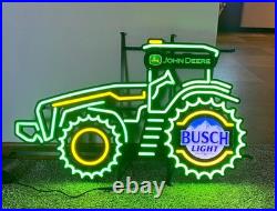 John Deere Farm Tractor Busch Light Beer LED Neon Light Lamp Sign With Dimmer John Deere Farm Tractor Busch Light Beer LED Neon Light Lamp Sign With Dimmer