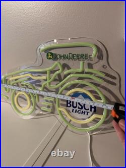 John Deere Farm Tractor Busch Light LED Neon Bar Sign Light Lamp With Dimmer
