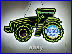 John Deere Farm Tractor Equipment 2D LED 20x15 Neon Sign Light For Farmers