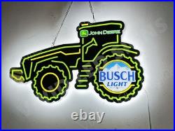 John Deere Farm Tractor Equipment 2D LED 20x15 Neon Sign Light For Farmers