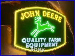 John Deere Farm Tractor Equipment Vivid LED 24 Neon Sign Light With Dimmer