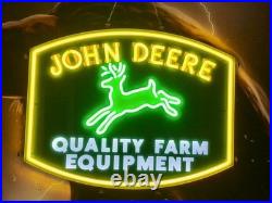 John Deere Farm Tractor Equipment Vivid LED 24x20 Neon Sign Light With Dimmer