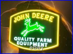 John Deere Farm Tractor Equipment Vivid LED 24x20 Neon Sign Light With Dimmer