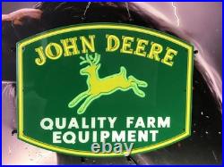John Deere Farm Tractor Equipment Vivid LED 24x20 Neon Sign Light With Dimmer