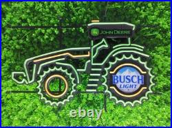 John Deere Farm Tractor Garage Beer 30 LED Neon Light Lamp Sign With Dimmer Art