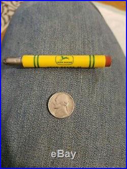 John Deere Fertilizer Chemical Bullet Pencil Farm Tractor Rare 50s Ad sign old