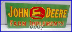 John Deere Form Implements Porcelain Enamel Sign 36 x 15 Inches 1 Side