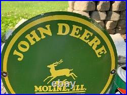John Deere Heavy Porcelain Sign, (12 Inch), Good Condition, Nice Sign