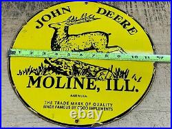 John Deere Heavy Porcelain Sign, (12 Inch), Great Looking Sign