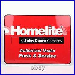 John Deere Homelite Dealer Sign Embossed Sign 17 3/4 x 24 NOS