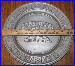 John Deere Leaping Deer Logo Pewter Plate Moline, IL 1st Series #185/1000 SIGNED