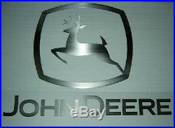 John Deere Lettering and Logo Brushed Aluminum Garage Sign Gift