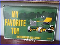 John Deere Licensed Product My Favorite Toy, Nothing Runs Like A Deere NOS Sign
