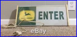 John Deere Lighted Enter Sign 1960s Advertising Dealership Sign