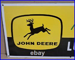 John Deere Lubricant Porcelain Enamel Sign 36 x 15 Inches 1 Sided