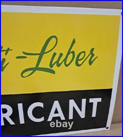 John Deere Lubricant Porcelain Enamel Sign 36 x 15 Inches 1 Sided