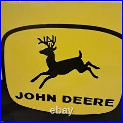 John Deere Lubricant Porcelain Enamel Sign 36 x 15 Inches 1 Sided