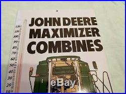 John Deere Maximizer Combine Thermometer Sign Original Vintage Old Farm Tractor