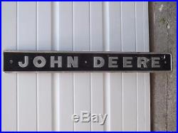 John Deere Metal Embossed Sign Emblem Farm Equipment Machine Vintage Advertising