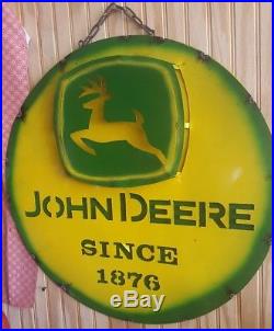 John Deere Metal Hanging Sign