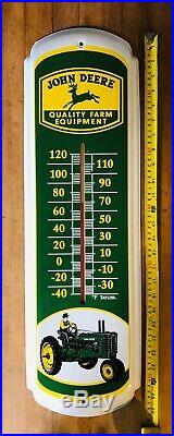 John Deere Metal Thermometer Farm Equipment Sign