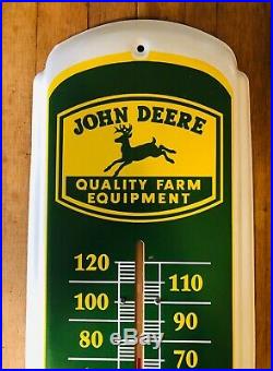 John Deere Metal Thermometer Farm Equipment Sign