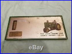 John Deere Mirror Thermometer Sign Boiling Springs NC Vintage Old Tractor Farm