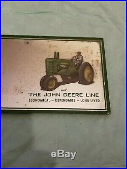 John Deere Mirror Thermometer Sign Boiling Springs NC Vintage Old Tractor Farm