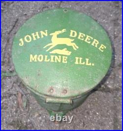 John Deere Moline ILL Cast Iron Corn Planter Seed Box & Lid Farm Sign Y2596 B