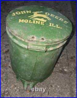 John Deere Moline ILL Cast Iron Corn Planter Seed Box & Lid Farm Sign Y2596 B
