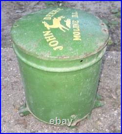 John Deere Moline ILL Cast Iron Corn Planter Seed Box & Lid Farm Sign Y2596 B