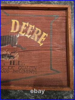 John Deere Moline IL Painted Barn Wood Illinois Farming Farm Wall Sign Deer Buck