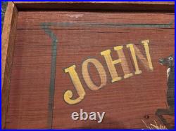 John Deere Moline IL Painted Barn Wood Illinois Farming Farm Wall Sign Deer Buck