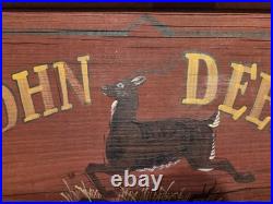 John Deere Moline IL Painted Barn Wood Illinois Farming Farm Wall Sign Deer Buck