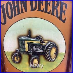 John Deere Moline Vintage Style Embossed Wood Sign for Farm Tractor 24x 16