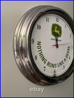 John Deere Neon Clock 14.5 Nothing Runs Like A Deere Tested And Working