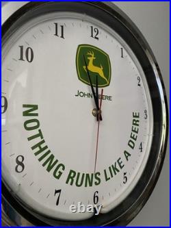 John Deere Neon Clock 14.5 Nothing Runs Like A Deere Tested And Working