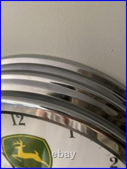 John Deere Neon Clock 14.5 Nothing Runs Like A Deere Tested And Working