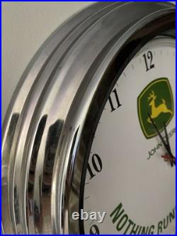 John Deere Neon Clock 14.5 Nothing Runs Like A Deere Tested And Working