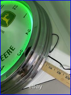 John Deere Neon Clock 14.5 Nothing Runs Like A Deere Tested And Working