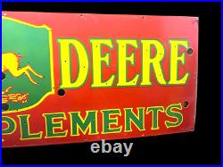 John Deere Neon Skin (sspn) 72 X 24 Die Cut Advertisement Porcelain Enamel Sign