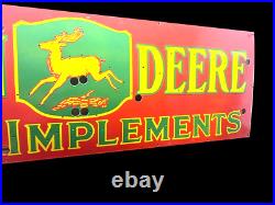 John Deere Neon Skin (sspn) 72 X 24 Die Cut Advertisement Porcelain Enamel Sign