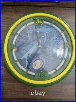 John Deere Neon Wall Clock 12 Tractor Design