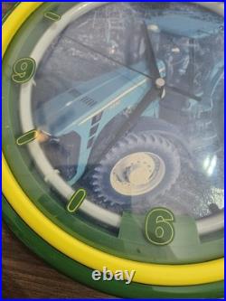 John Deere Neon Wall Clock 12 Tractor Design