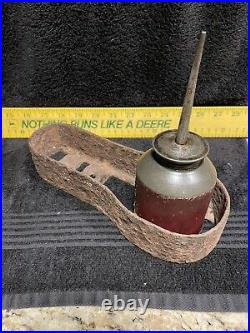 John Deere Oil Can With Vintage Cast Iron Implement Tool Box Great Display Piece