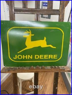 John Deere Painted Metal Sign 15 x 22 GAS OIL SODA FARM FEED SEED TRACTOR