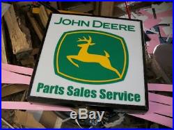 John Deere Parts sales service lighted sign 21x21x3 inch deep