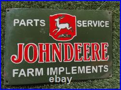John Deere Porcelain Advertising Sign 12'' Inches