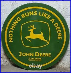 John Deere Porcelain Enamel Double Sided Sign